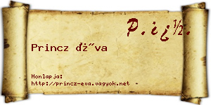 Princz Éva névjegykártya