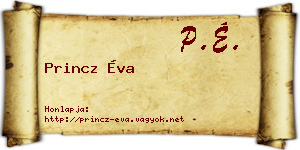 Princz Éva névjegykártya